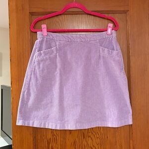 Lavender Corduroy A-Line Skirt